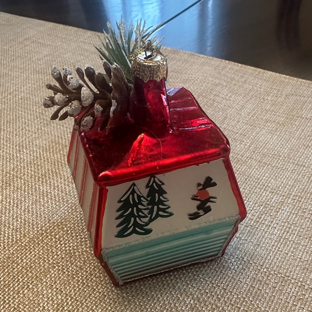 Festive Red‎ Ski Holiday Ornament NWT